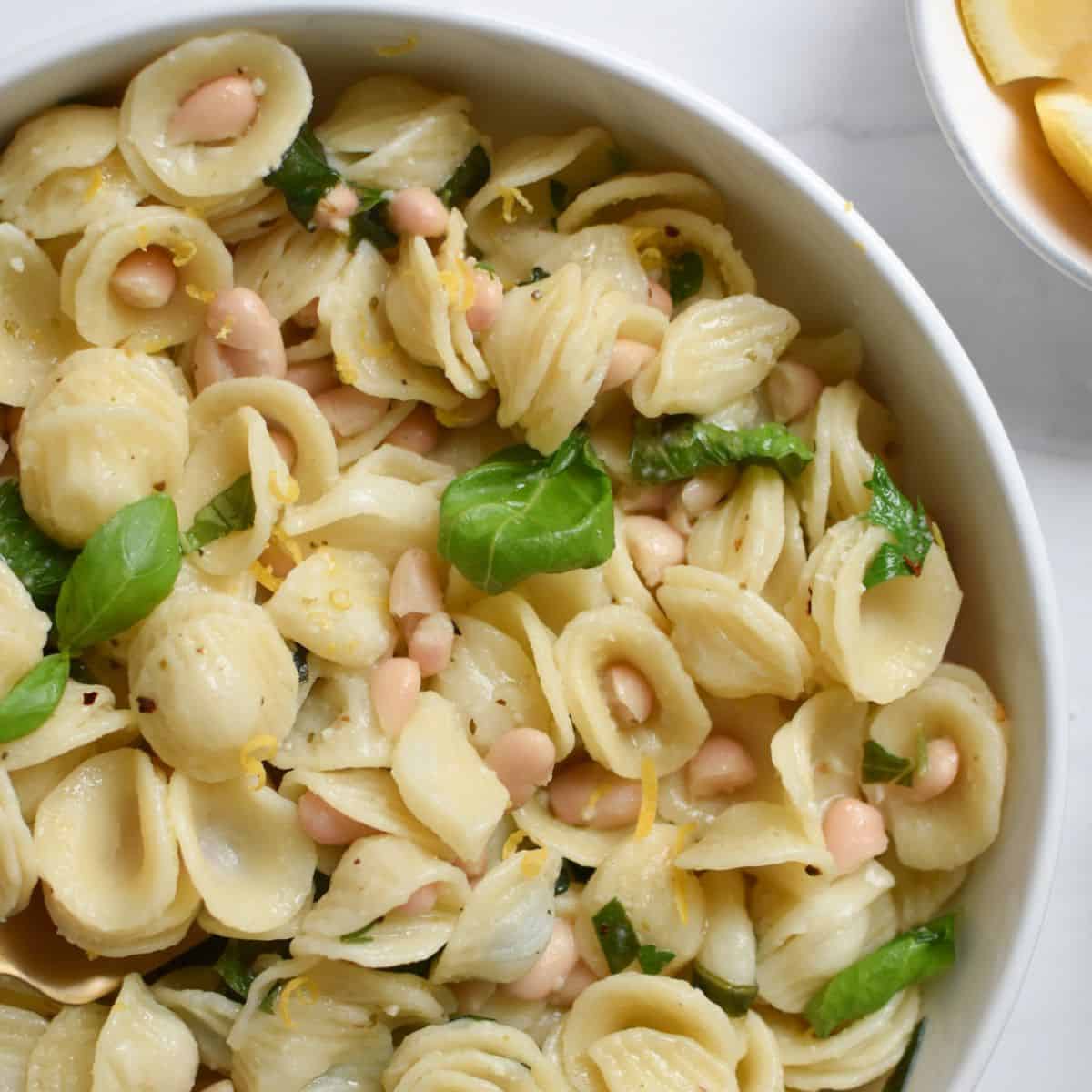 Lemon Basil White Bean Pasta