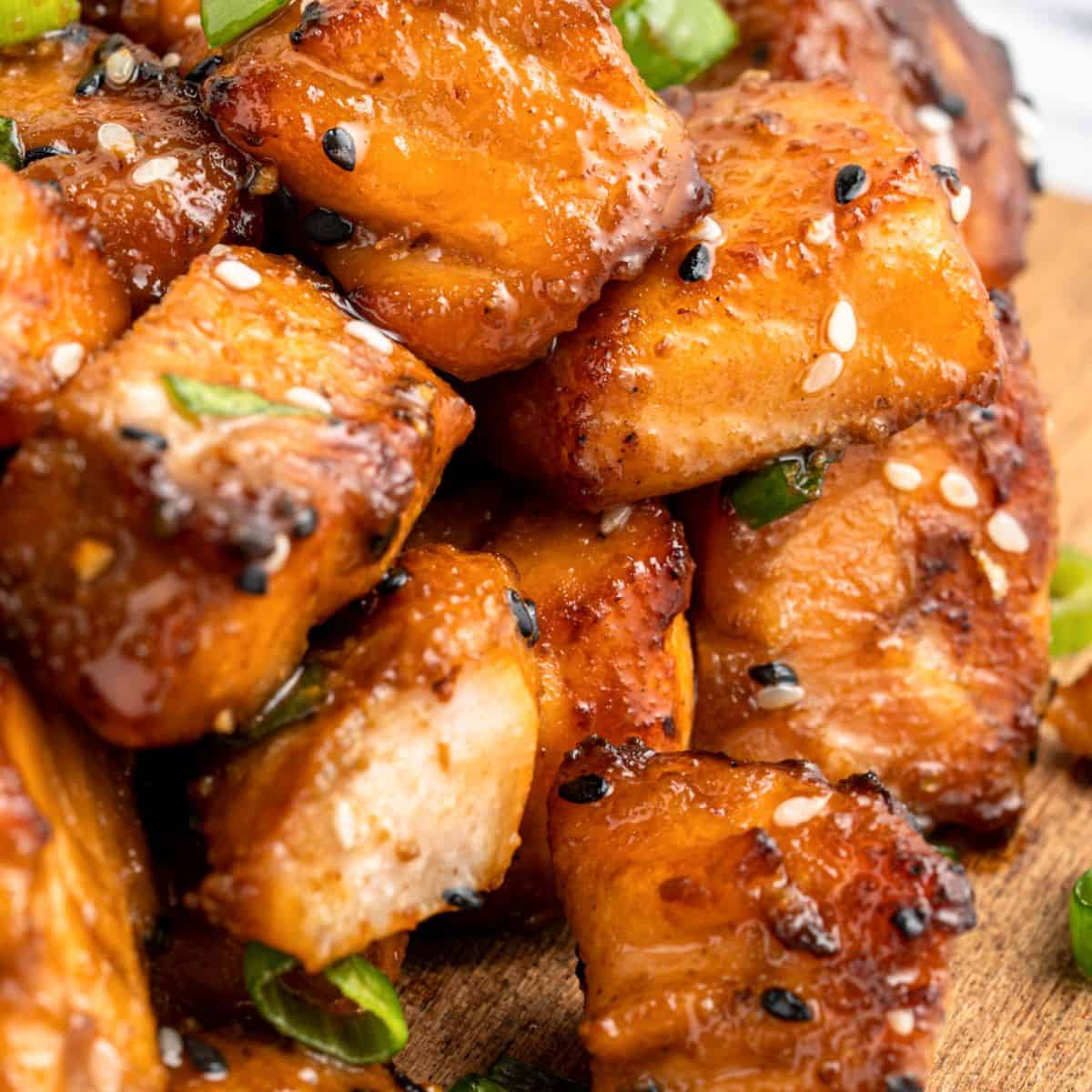 Easy Air Fryer Salmon Bites with Teriyaki Glaze