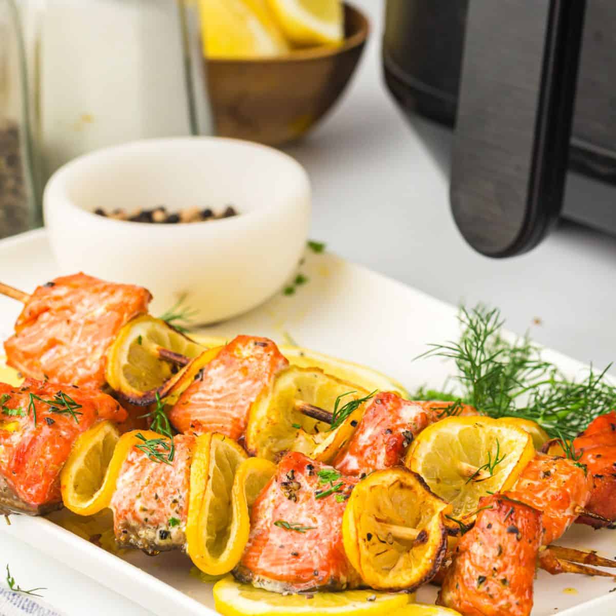 Easy Lemon Salmon Kabobs