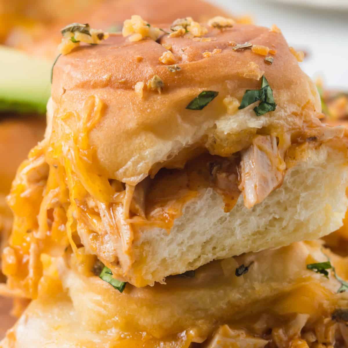 Easy Chicken Enchilada Sliders on Hawaiian Rolls