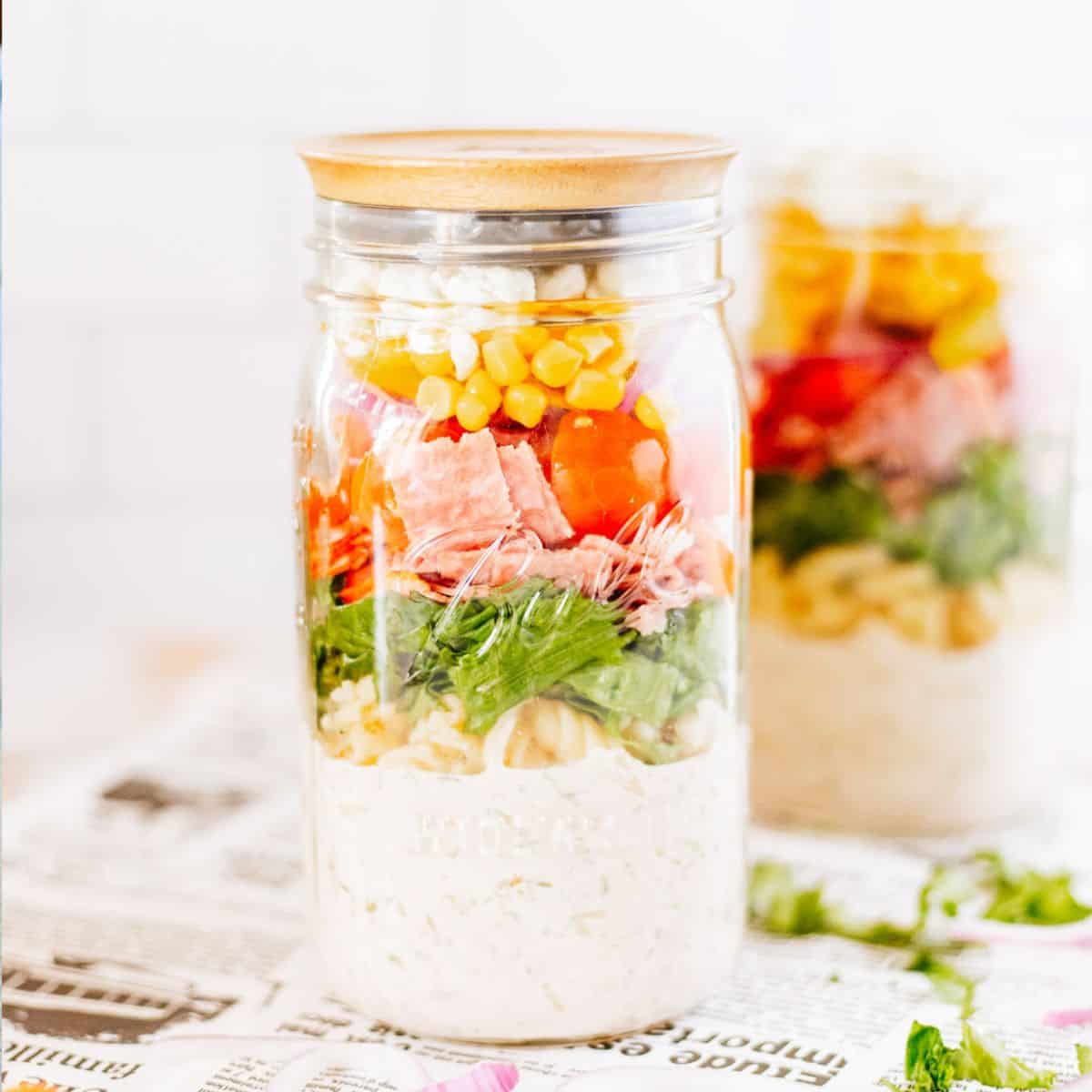 Italian Pasta Mason Jar Salad