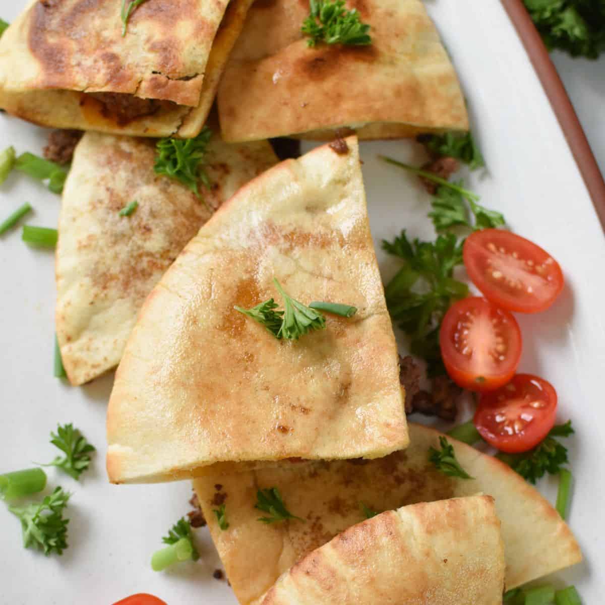 Arayes (Lebanese Meat Stuffed Pitas)