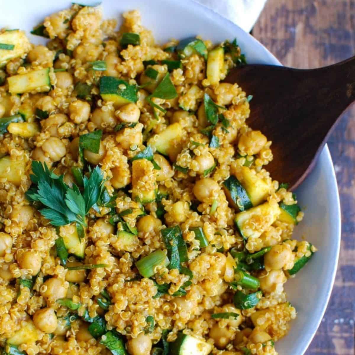 Zucchini Quinoa Chickpea Salad