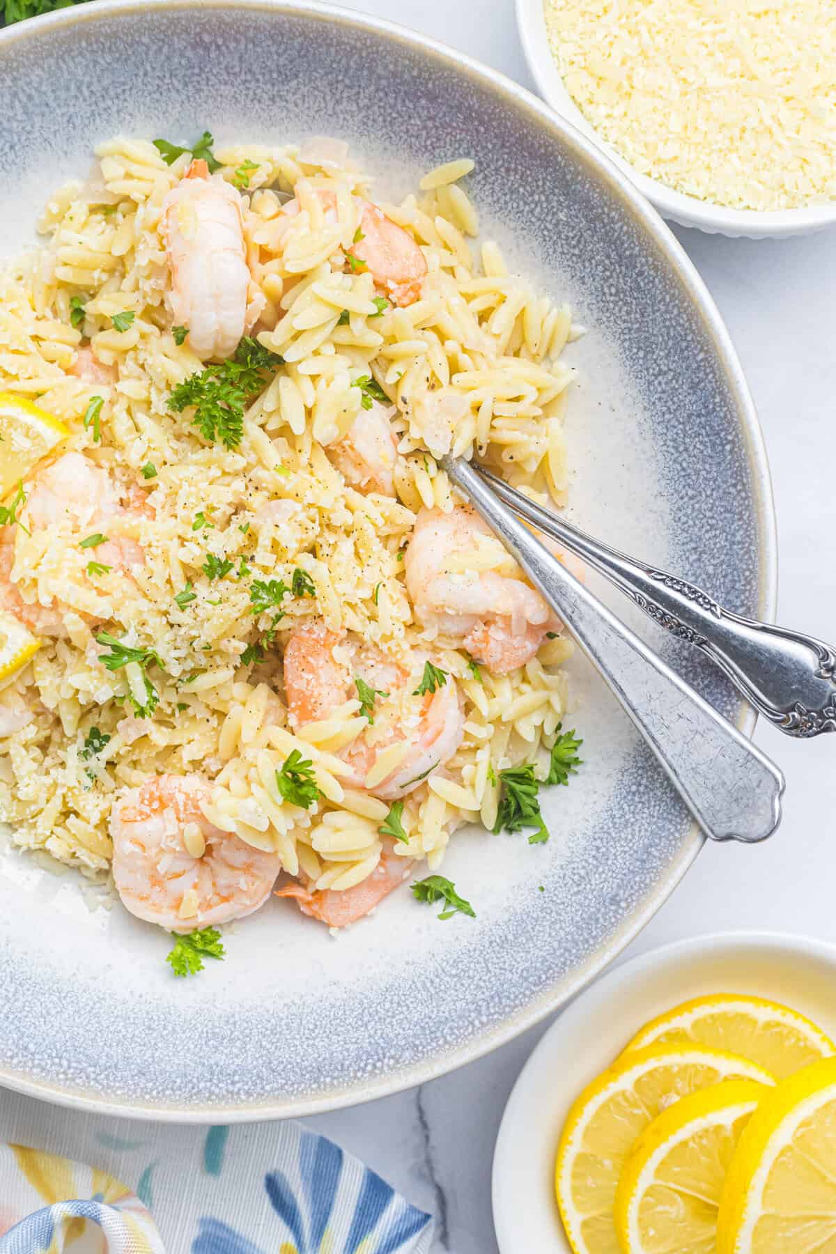 Lemon Shrimp and Orzo