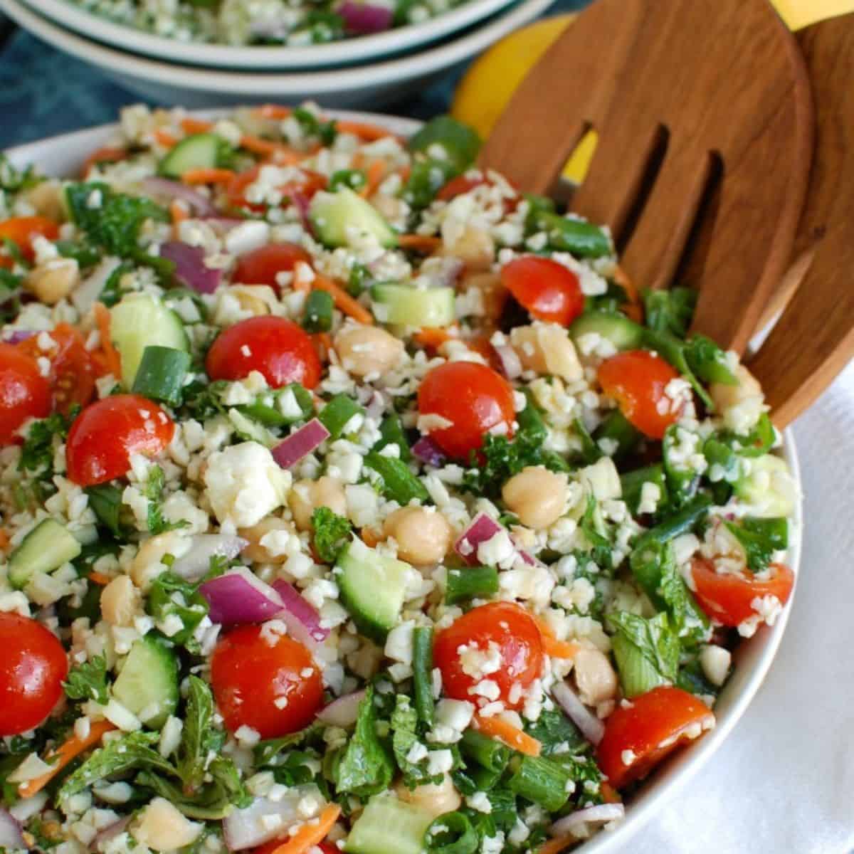 Mediterranean Chickpea Cauliflower Salad