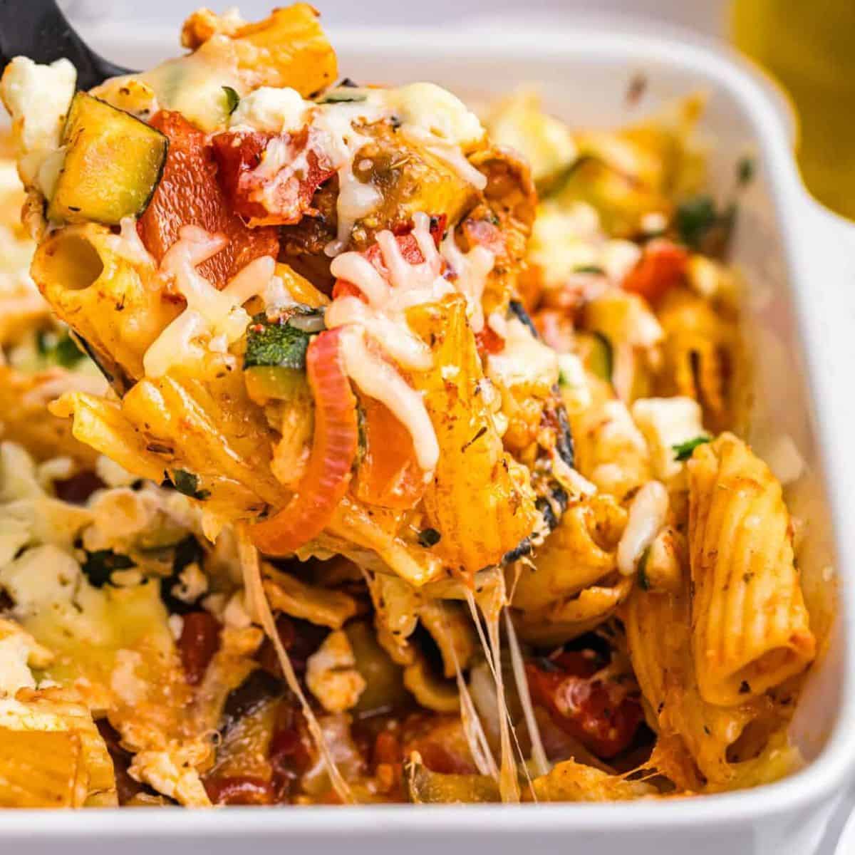 Mediterranean Roasted Vegetable Pasta Bake