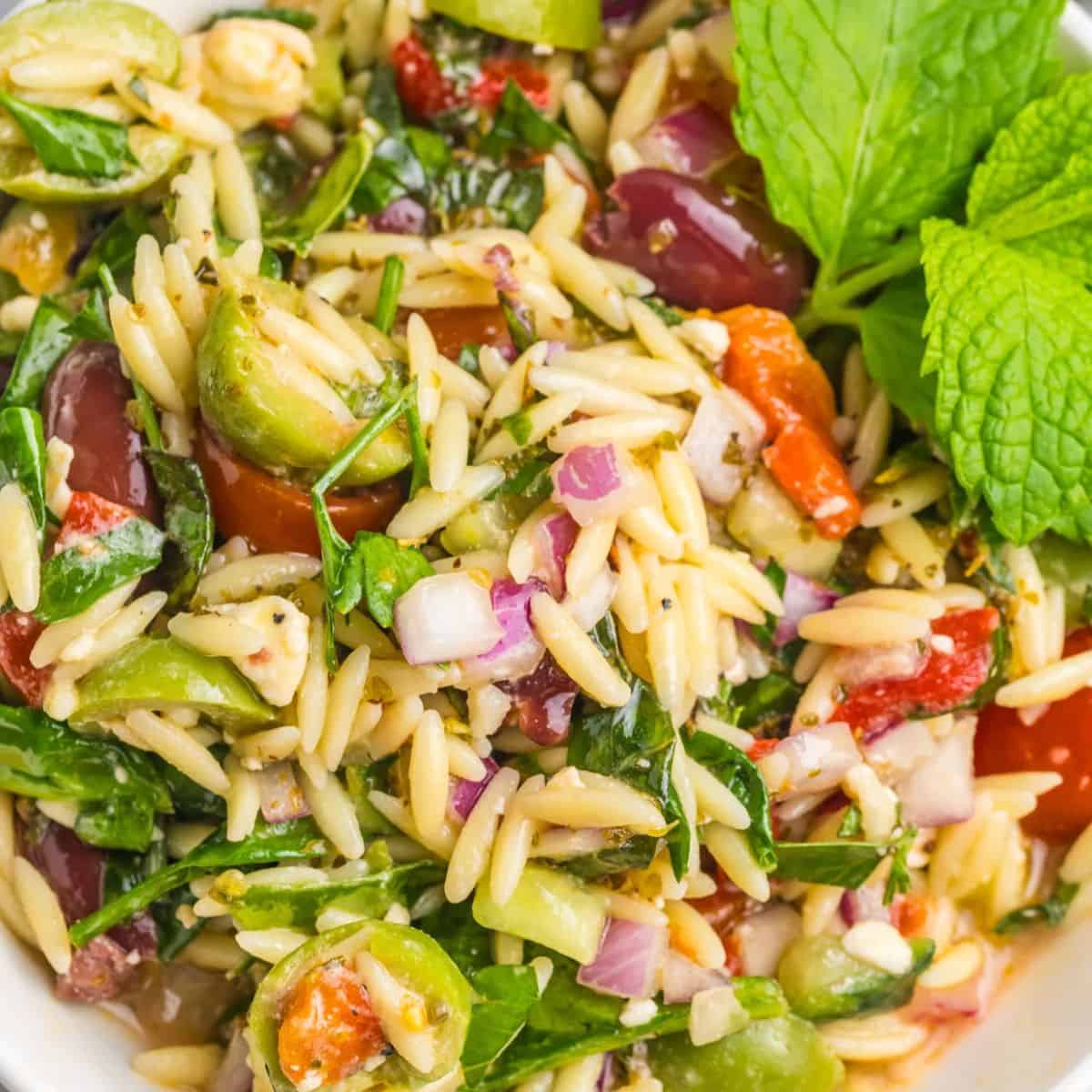 Easy Mediterranean Pasta Salad with Orzo
