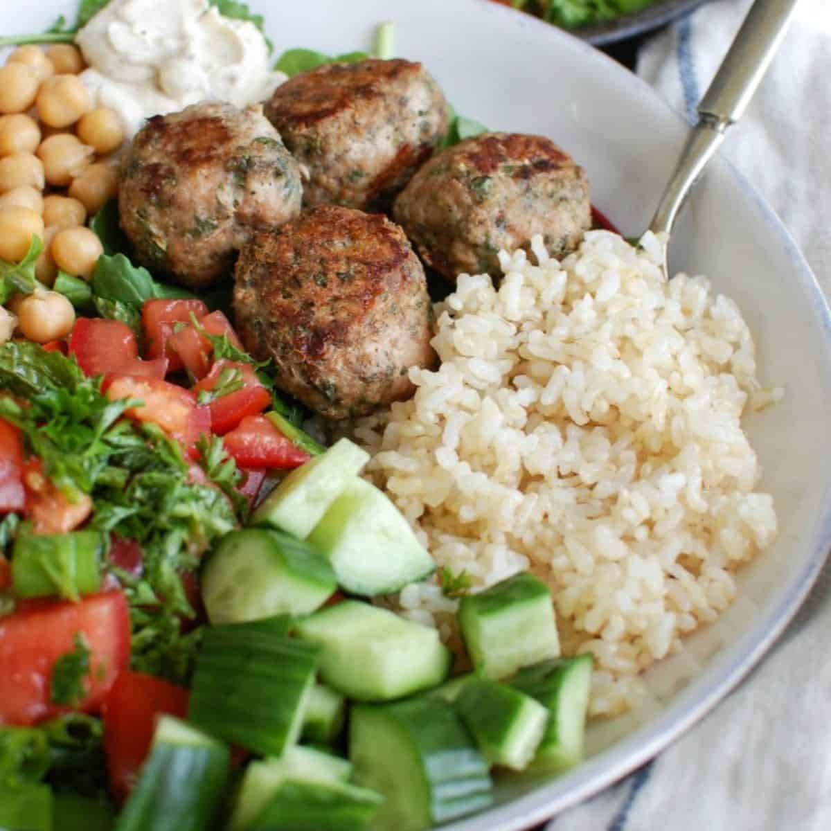 Mediterranean Baked Turkey Meatballs
