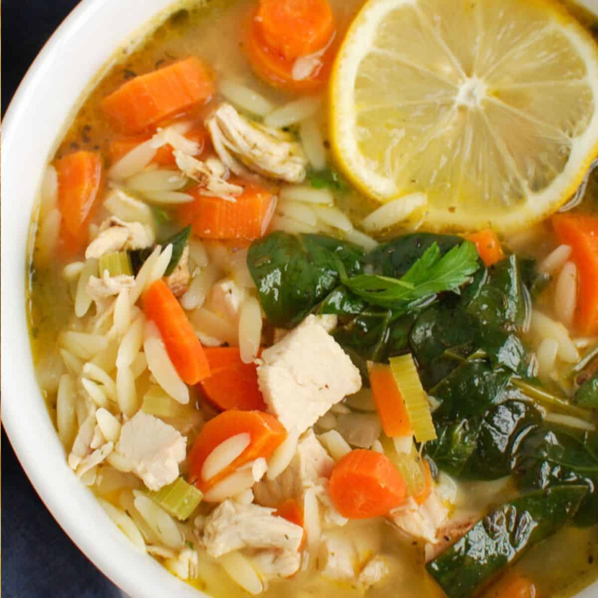 Lemon Chicken Orzo Soup