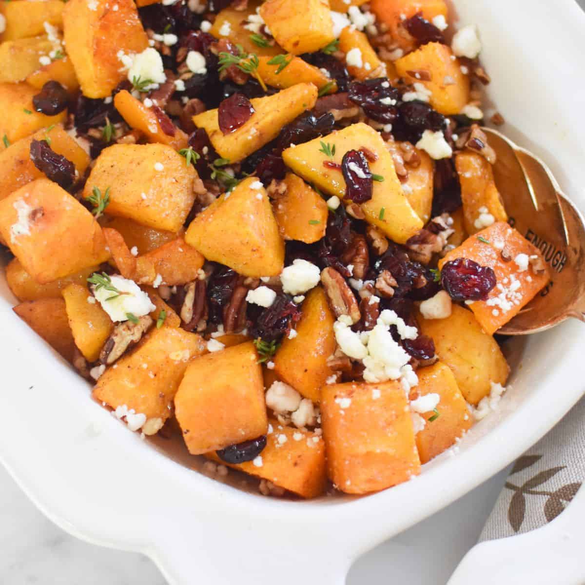 Roasted Butternut Squash with Cranberries