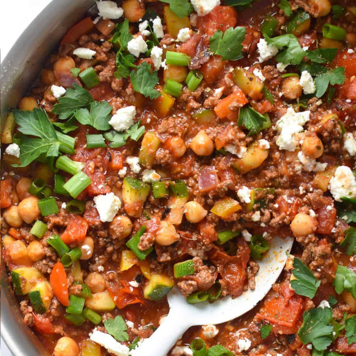 Mediterranean Ground Beef Skillet