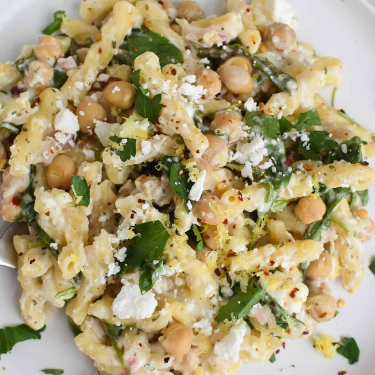 Chickpea Pasta Recipe with Feta