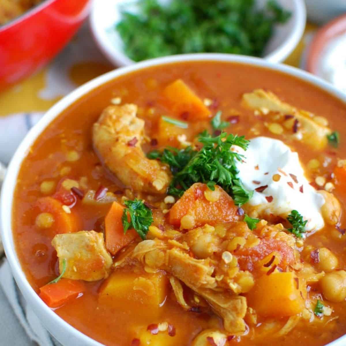 Slow Cooker Moroccan Chicken Soup