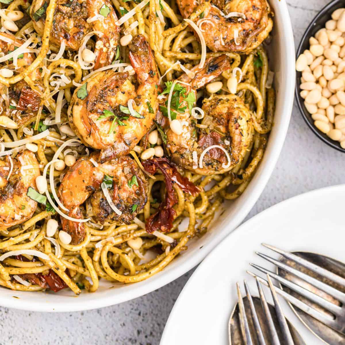 Shrimp Pesto Pasta