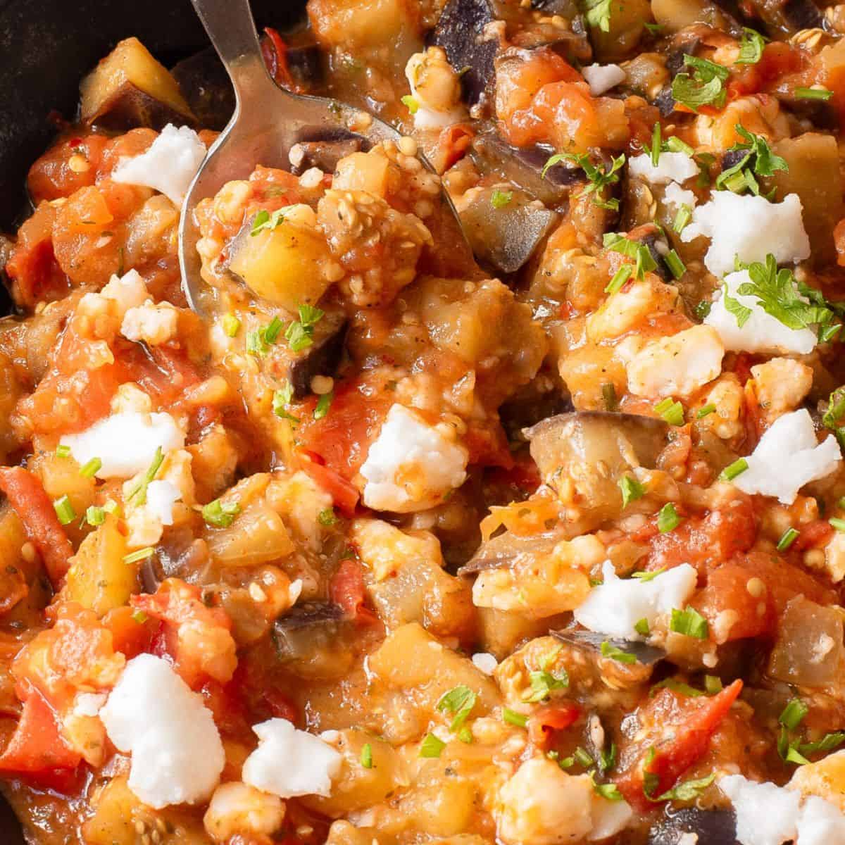Skillet Tomato and Eggplant