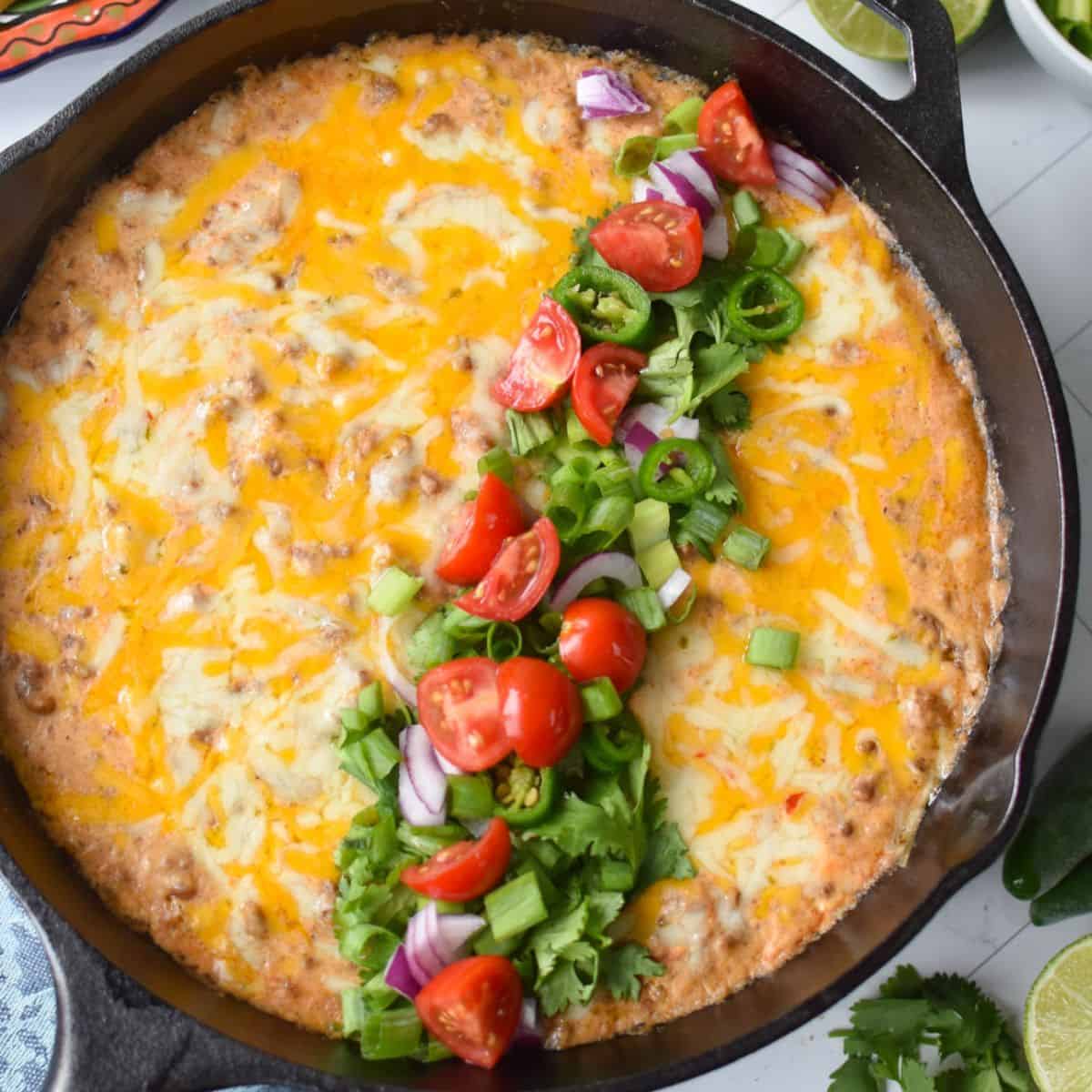 Cottage Cheese Queso (with ground beef)
