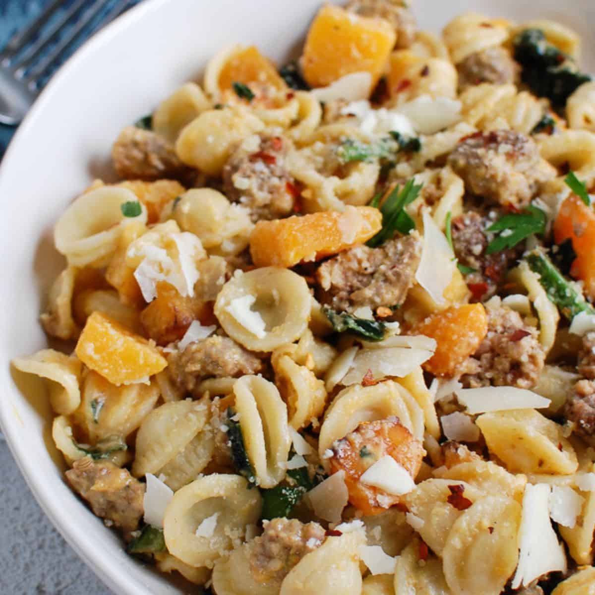 Creamy Butternut Squash Pasta with Sausage