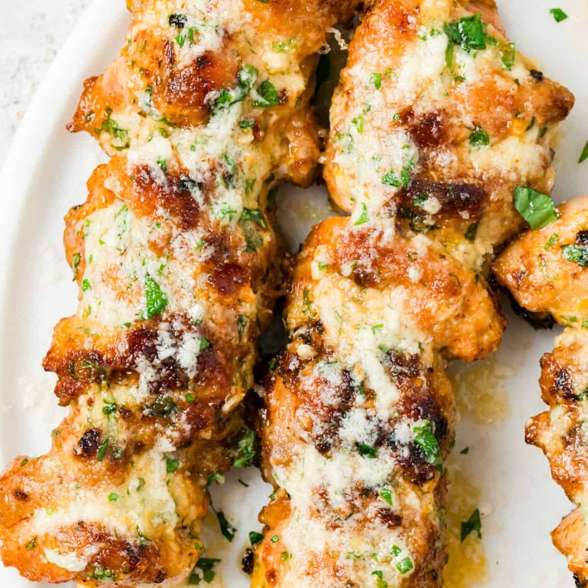 Garlic Parmesan Chicken Skewers