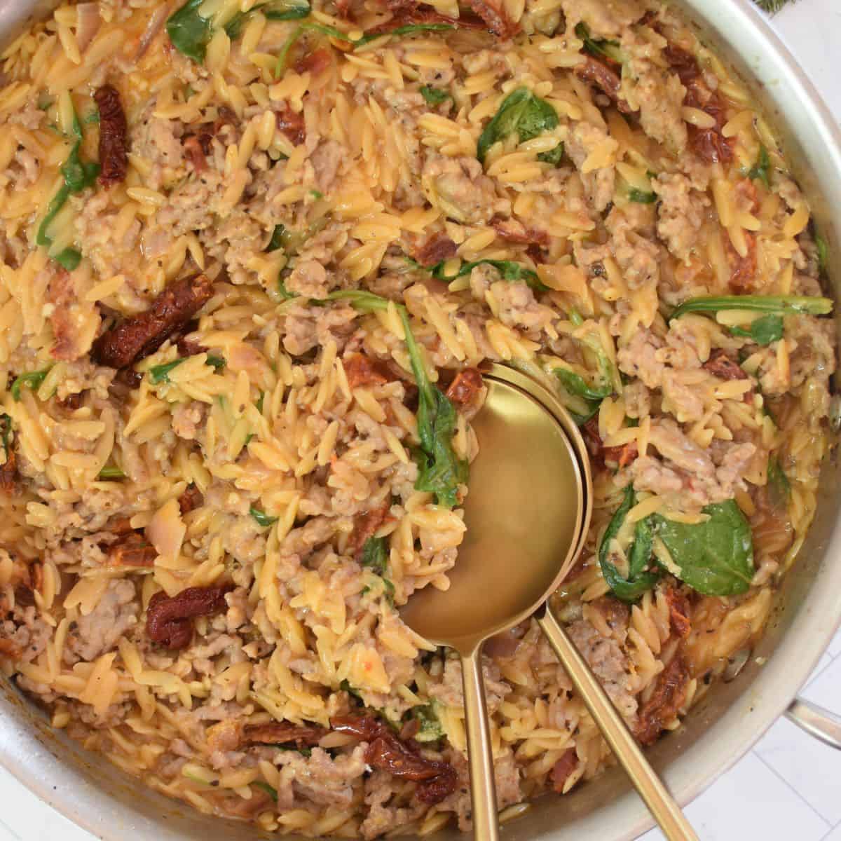 One Pot Sausage Orzo