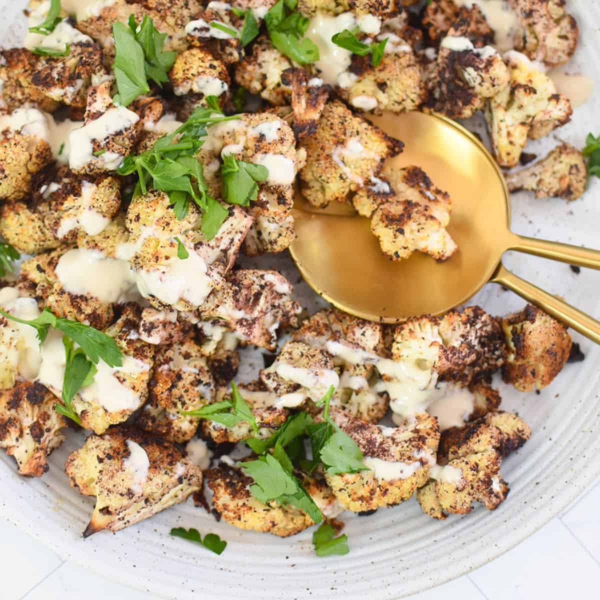 Lebanese Cauliflower with Tahini Sauce (Arnabeet)