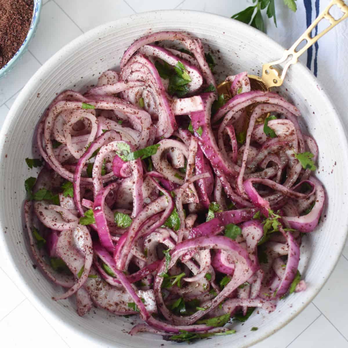Sumac Onions (Easy Lebanese Condiment)