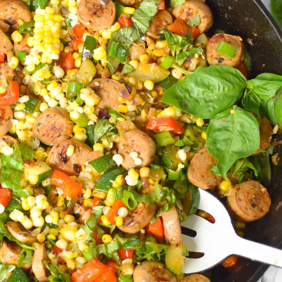 Sausage and Veggie Skillet (one-pan)