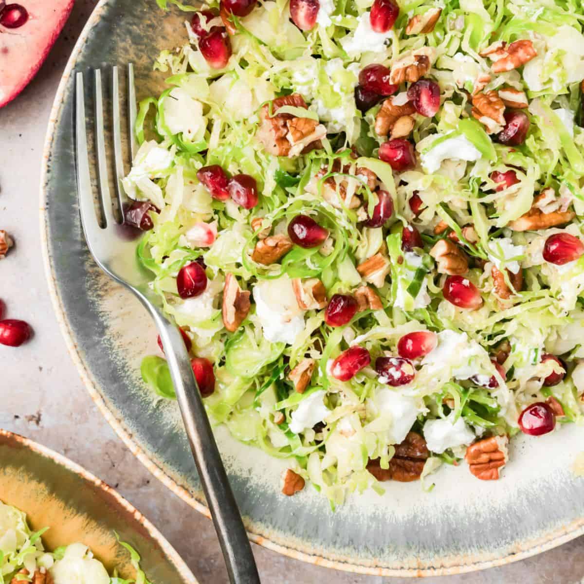 Brussels Sprout Salad with Pomegranate (Make-Ahead Friendly)